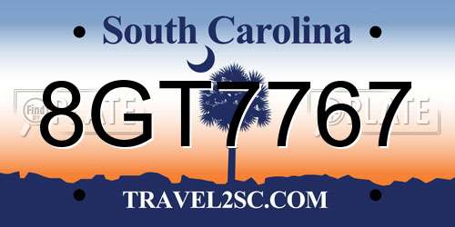 8GT7767 South Carolina License Plate
