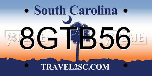 8GTB56 South Carolina License Plate
