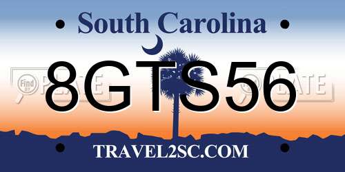 8GTS56 South Carolina License Plate