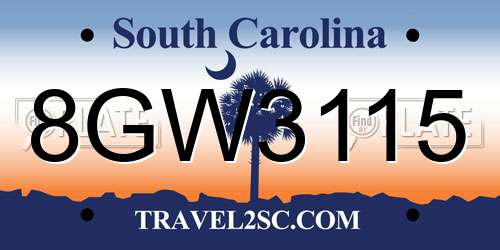 8GW3115 South Carolina License Plate