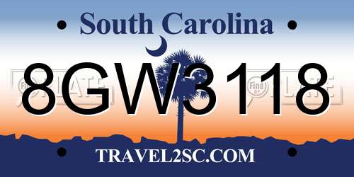 8GW3118 South Carolina License Plate