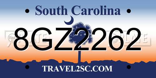 8GZ2262 South Carolina License Plate