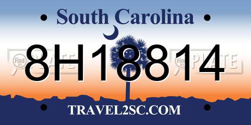 8H18814 South Carolina License Plate