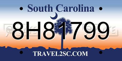 8H81799 South Carolina License Plate