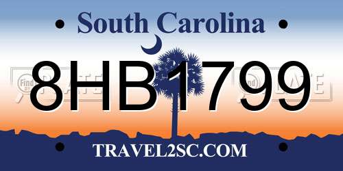 8HB1799 South Carolina License Plate