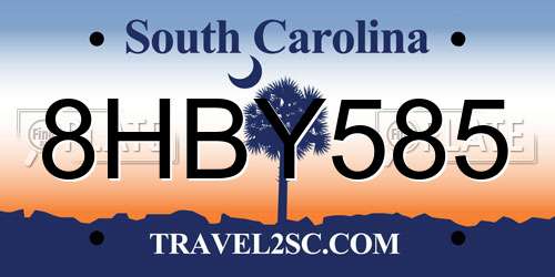 8HBY585 South Carolina License Plate