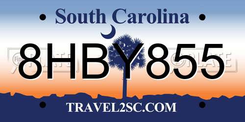 8HBY855 South Carolina License Plate