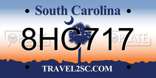 8HC717 South Carolina License Plate