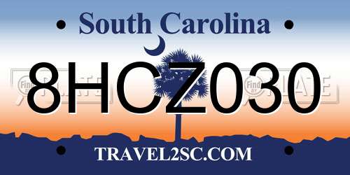 8HCZ030 South Carolina License Plate