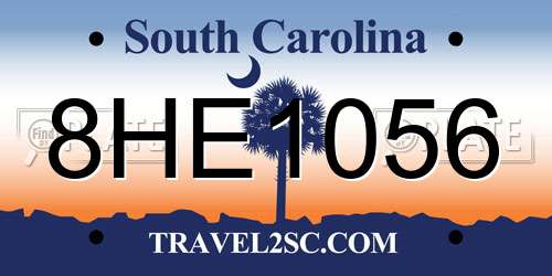 8HE1056 South Carolina License Plate