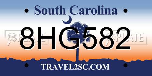 8HG582 South Carolina License Plate