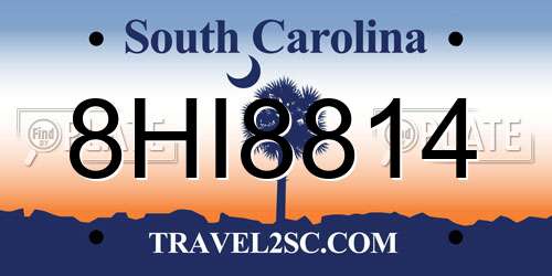 8HI8814 South Carolina License Plate