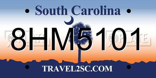 8HM5101 South Carolina License Plate