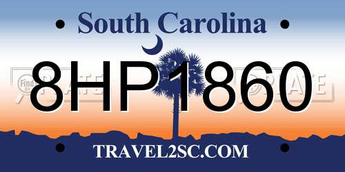 8HP1860 South Carolina License Plate