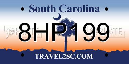 8HP199 South Carolina License Plate