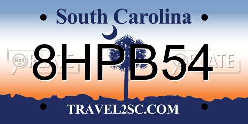 8HPB54 South Carolina License Plate