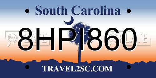 8HPI860 South Carolina License Plate