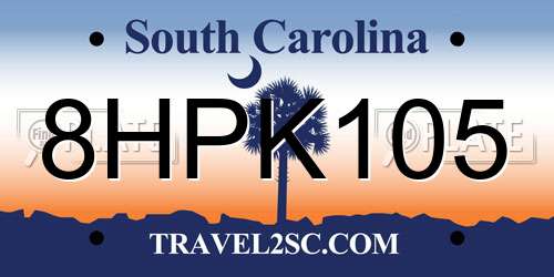 8HPK105 South Carolina License Plate