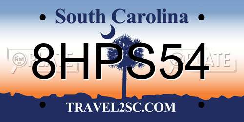 8HPS54 South Carolina License Plate