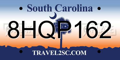 8HQP162 South Carolina License Plate