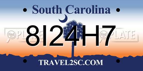 8I24H7 South Carolina License Plate