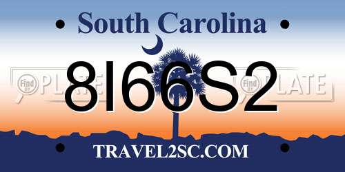8I66S2 South Carolina License Plate
