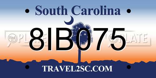 8IB075 South Carolina License Plate