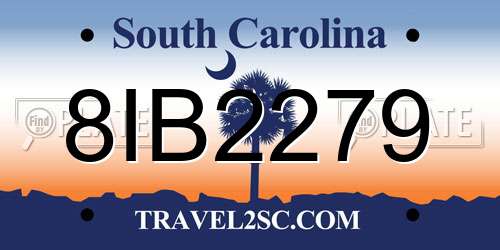 8IB2279 South Carolina License Plate