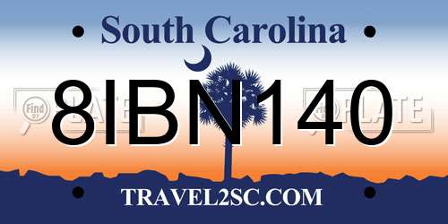 8IBN140 South Carolina License Plate