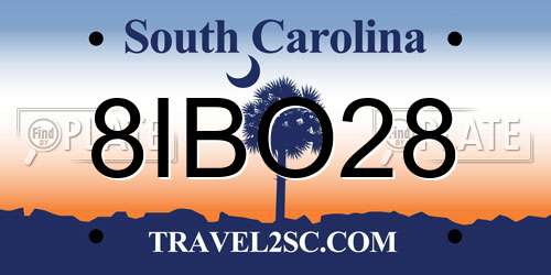 8IBO28 South Carolina License Plate