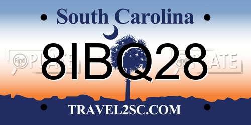 8IBQ28 South Carolina License Plate