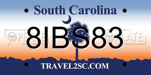8IBS83 South Carolina License Plate