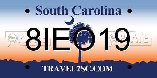 8IEO19 South Carolina License Plate