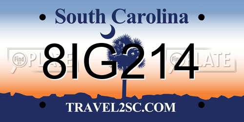 8IG214 South Carolina License Plate