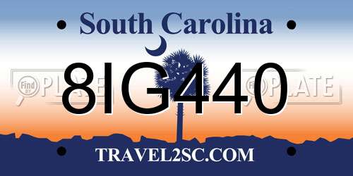 8IG440 South Carolina License Plate