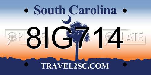 8IG714 South Carolina License Plate