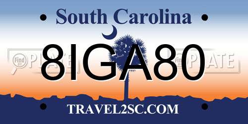 8IGA80 South Carolina License Plate