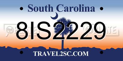 8IS2229 South Carolina License Plate