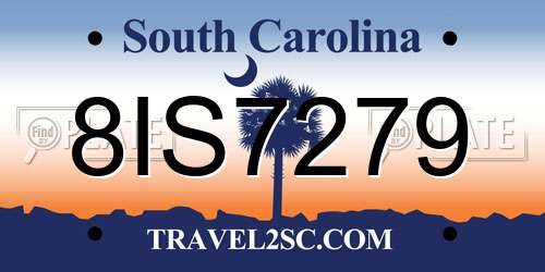 8IS7279 South Carolina License Plate