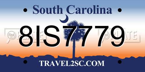 8IS7779 South Carolina License Plate