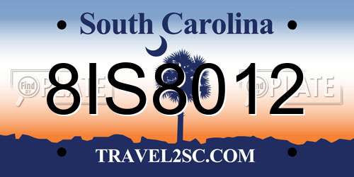8IS8012 South Carolina License Plate