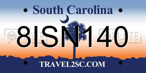 8ISN140 South Carolina License Plate