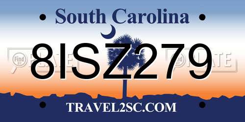 8ISZ279 South Carolina License Plate