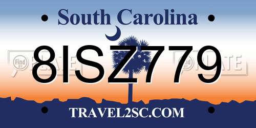 8ISZ779 South Carolina License Plate