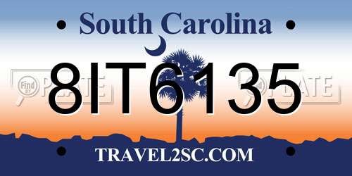 8IT6135 South Carolina License Plate