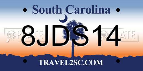 8JDS14 South Carolina License Plate