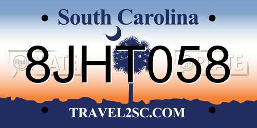 8JHT058 South Carolina License Plate