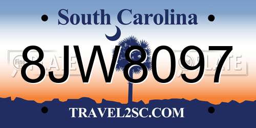 8JW8097 South Carolina License Plate