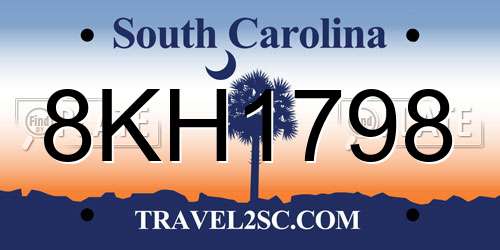 8KH1798 South Carolina License Plate