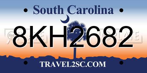 8KH2682 South Carolina License Plate